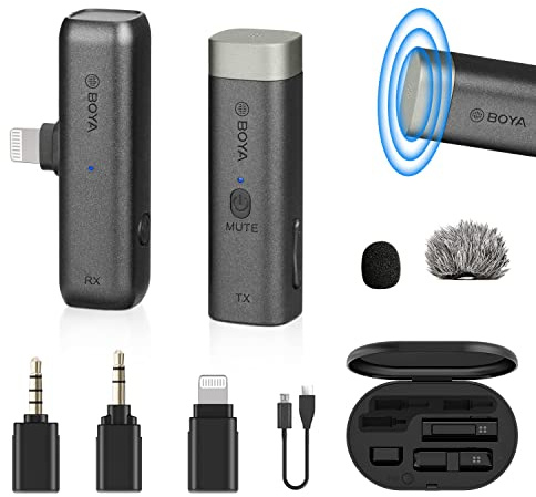 Boya BY-WM3D Wireless Lavalier Microphone, Black