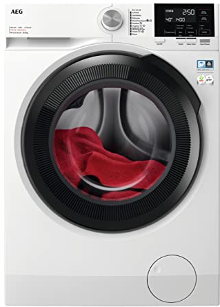 AEG 7000 Series Washer Dryer 8kg Wash/5kg Dry Load LWR7185M4B, Prosteam Freestanding Washer Dryer using 96% less water, 1400rpm Spin, Energy Class A, White