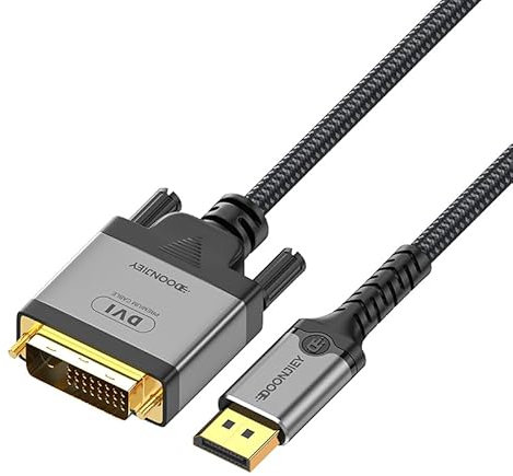 La Brodée DisplayPort (DP) to DVI Cable, 2M Display Port to DVI Adapter Male to Male Converter Cord Gold-Plated Connector for Computer, DVD, HDTV, Projector, PS3 and More Type C Devices