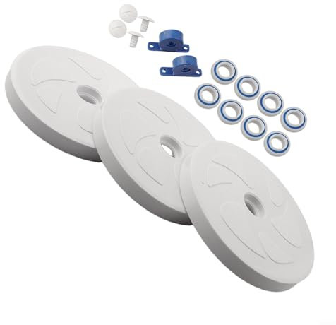 Bulevisiter Kit de nettoyage de piscine compatible avec robot de piscine Polaris 280 180, 8 roulements à billes de roue, 3 grandes roues, 2 roulements de turbine, 4 vis en plastique