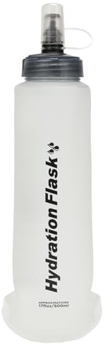 Azarxis Gourde Souple Flasque Running Hydratation Bouteille d'eau Pliable pour Sac à Dos Randonnée Marathon Camping (Blanc - 500 ml)