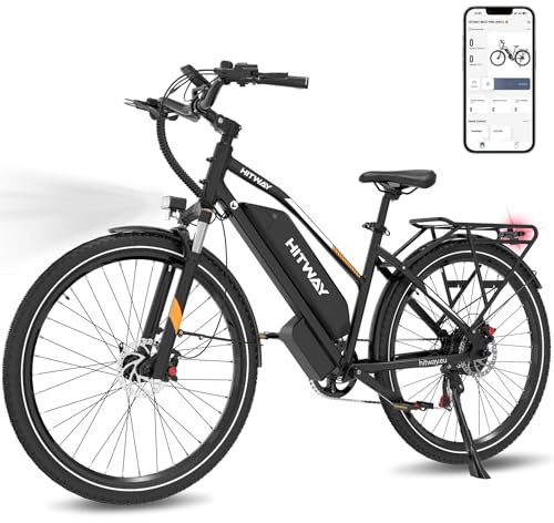 HITWAY 28 Bicicleta Eléctrica Adulto Hombre/Mujer – Autonomía 70-120 km, Motor 250W 35Nm Par, Batería Extraíble 768Wh, E-Bike de Trekking y Ciudad