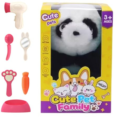 Byuexhp Animal de Compagnie électronique pour, Peluche éducative avec Sons, Jouet Panda électronique interactif – Cadeau pour Les à partir de 3 Ans et Les Filles pour