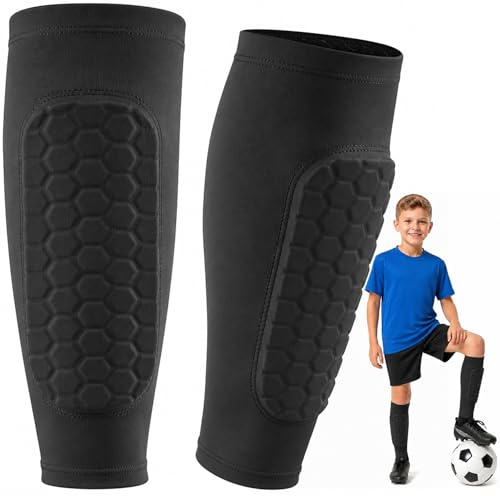 Mini Protège Tibia Foot Enfant,Respirant, Antidérapant, Couverture Complète, Ultra-Léger – Protection Tibia pour Le Football pour Garçons, Filles et Jeunes Joueurs – Adapté Aussi aux Adultes