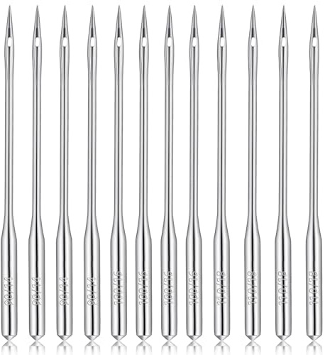 JJUNW 30 Pcs Universal Sewing Machine Needles, 110/18, 100/16, 90/14 Heavy Duty Sewings Needles, Needle for Leather, Jeans, Canvas, Heavy Fabrics, Compatible with Home Sewing Machine
