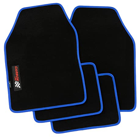PETEX Carbon Autoteppich Universal 4-teilig blau
