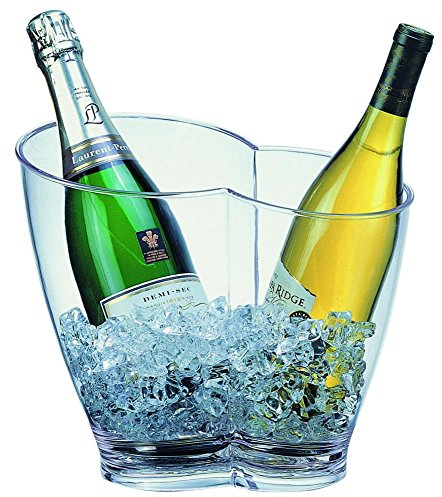 APS Wein- / Sektkühler, Kühler, Flaschenkühler, glasklar, für zwei Flaschen, 21,3 x 30,7 cm, 26 cm Höhe, für 4 l Volumen