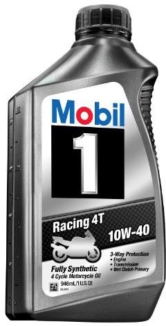 Mobil 1 98JA11 10W-40 Racing 4T Motorcycle Oil for Sport Bikes - 1 Quart (Pack of 6)