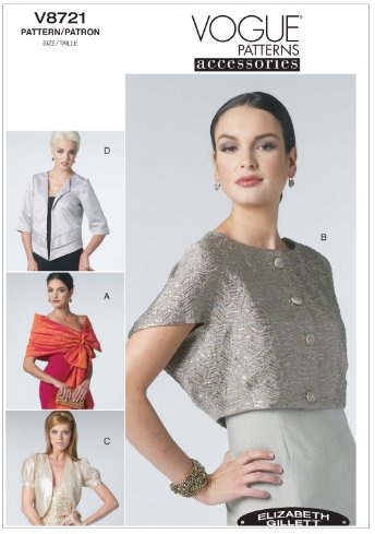 VOGUE PATTERNS V8721 Wrap, Shrug and Jacket, Size Z (LRG-XLG)