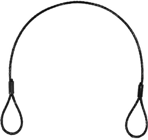 EUROLITE Cable de acero (SC) 400 x 3 mm negro sin conector | Cable de alambre con trabillas, prensado sin guardacabos