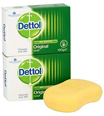 2 PCS PACK DETTOL SOAP ORIGINAL 100G BAR ANTI BACTERIAL SKIN CLEANSING BATH BODY PROTECT (2)
