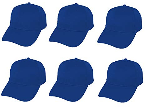 Carnavalife Gorra de Béisbol Ajustable de Estilo Polo Clásico Deportivo Casual de Color Liso Suave y Transpirable Unisex para Adultos y Niños Modelo JDH-1 (Azul, Pack 6 * Niño)