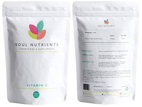 Vitamin C 1000mg- New Handbag Pouch- Perfect Stocking Filler- 10 Tablets- Vegan Friendly- Sugar Free- UK Brand