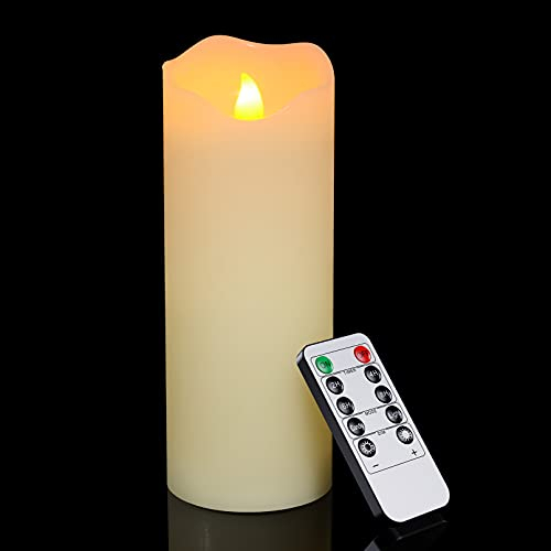 PChero Bougies piliers LED en cire véritable, 1pièce bougies à piles avec télécommande, bougies sans flamme vacillantes pour chambre de mariage, décoration de maison - (D*H - 7,8 * 20 cm)