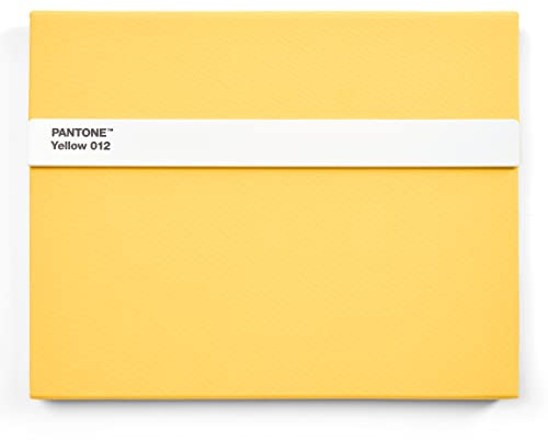 Pantone Notizbuch liniert, mit Stift und Lineal, 160 Seiten, Außenbemaßung LxBxT 240 x 190 x 20 mm, Yellow 012