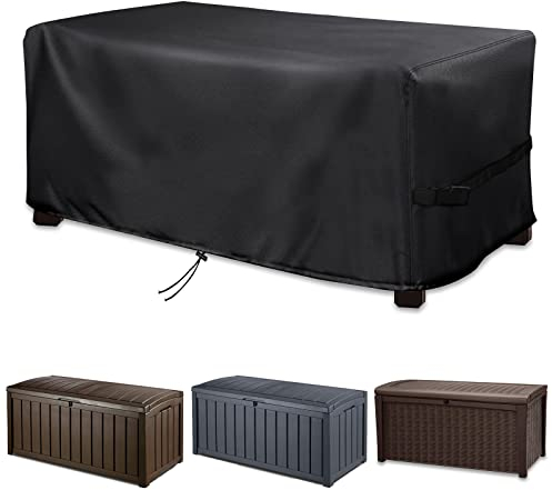 MRWiZMS Housse Coffres de Rangement Extérieur, Pour Boîtes de Terrasse ExtéRieures et Boîtes de Rangement, Tissu Oxford Résistant 420D Imperméable, Résistant Aux UV, Au Vent et à la Neige