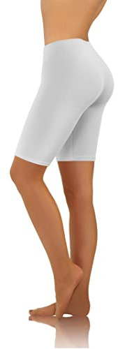 sesto senso Pantaloncini Donna Bianco Corti Cotone Ragazza Colorati Pantaloni Sportivi Fitness Yoga Pantaloni M White