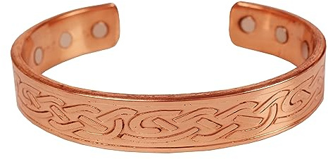 Touchstone handgjort koppararmband handsmidd med solid och hög mätare tibetansk stil graverad manschett smycken för kvinnor män, Koppar och mässing, Ingen ädelsten