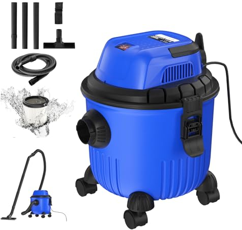 Wet and Dry Vacuum Cleaner 15 liters Tank, 800W 3-in-1 Vacuum Cleaner Wet/Dry/Blow, Multi-function Lightweight Vacuum for Home, Garage, Garden, Workshop, with Accessories