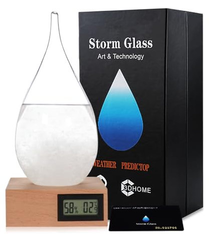 Sturmglas zur Wettervorhersage Mode Kreative Wassertropfen Glas Barometer, Wettervorhersage Flasche, Wetterstation,Verwendet für Heim- und Büro-Desktop-Dekoration, Geburtstagsgeschenke (XXL)