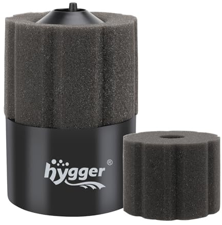 hygger Filtre Intérieur Aquarium,Submersible Aquarium Filtre,Ultra Silencieuse Fish Tank Filter avec Billes Céramique Filtrées pour 91-250L Fry Betta Shrimp Aquariums(M)