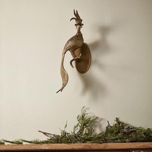 3D Head Wall Mount Ornament, Animal Heads for Wall Art Hanging Sculptures, Small Metal Wall Resin Art Wall Decor Ornament Waterproof Bronzed Resin Decorations for Home (Bird Head)