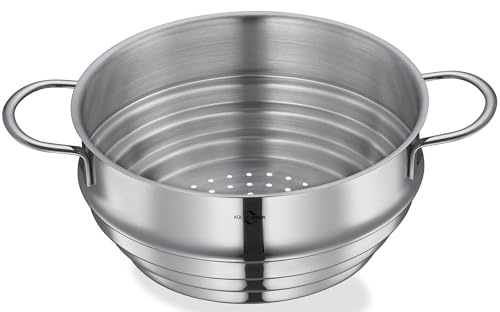 KÜCHENPROFI COOK Dämpfeinsatz aus rostfreiem Edelstahl, Ø 21 cm, verwandelt jeden Topf mit 16-20 cm Durchmesser in einen Dampfgarer, erhält Vitamine & Aroma