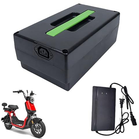 JHKJ 48V litiumbatteripaket 48V 12Ah 15Ah 18Ah 20Ah 21Ah Uppladdningsbart batteri för 550W-1000W motorsatser 48V batteri med stor kapacitet med batterihandtag och laddare,48v15ah