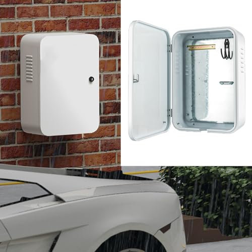 EXCLURA Poteau de Borne de Recharge Boîtier de Chargeur Extérieur Étanche pour Véhicule Électrique, Boîtier de Station de Charge Murale en Acier Galvanisé, Boîtier Contre Les Intempéries
