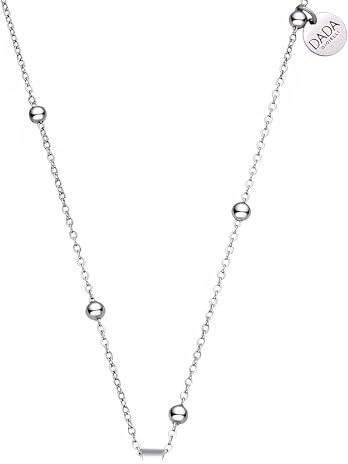 Dada Gioielli - Collar para llamador de ángel, cadena rosario de acero hipoalergénico, ajustable 100 + 10 cm