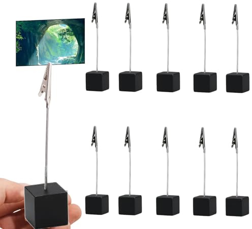 10 Stück Fotohalter mit Klammern,Tischkartenhalter Clip,Kartenhalter Tisch,Foto Halter mit Klammer,Kartenständer,Postkartenhalter Holz Fotoständer Clip für Hausdekoration,Party,Büro,Hochzeit