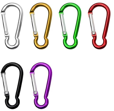 6 Stück Mini Karabiner Aluminium | Karabiner klein mit Schraubverschluss | Schlüsselanhänger Karabinerhaken für Camping, Reisen, Wandern, Angeln, Outdoor Zubehör