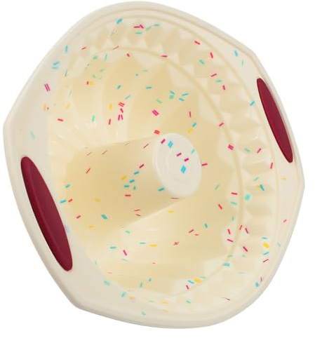 NUOBESTY Stampo per Torta Savarin in Silicone Alimentare, Antiaderente e Riutilizzabile da 12 Pollici, Resistente alle Alte Temperature e Facile da Pulire, Adatto per Uso Colore Casuale