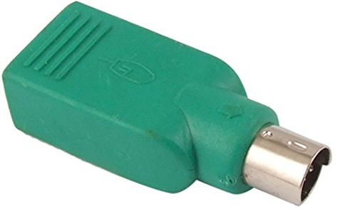sourcing map Mini 6 Pin DIN PS/2 to USB Mouse Adapter Connector Grn