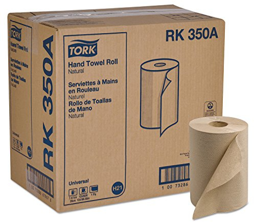 Tork Paper Hand Towel Roll Natural H21, Universal, 100% Recycled Fiber, 12 Rolls x 350 ft, RK350A