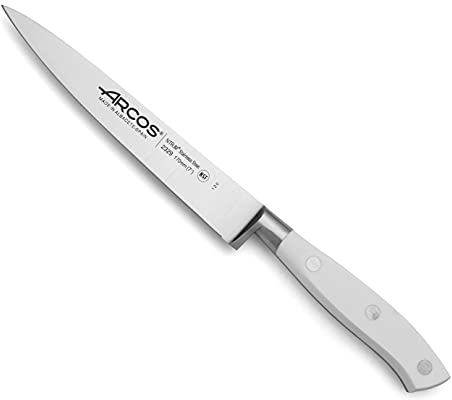 Arcos Coltello da Pesce in Acciaio Inossidabile con Lama Sottile da 170 mm – Manico Ergonomico in Poliossimetilene POM, Bordi Lisci – Colore Bianco, Serie Riviera Blanc