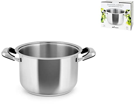 INOXPRAN - Pentola INOXCLASSIC in Acciaio Inossidabile con 2 Manici in Bachelite, Dimensioni 24x16 cm, Lavabile in Lavastoviglie, Utilizzabile su Tutti i Piani di Cottura compreso l'Induzione