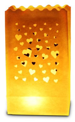 Candle Luminary Bags (Pack of 10) - Small Heart Designs