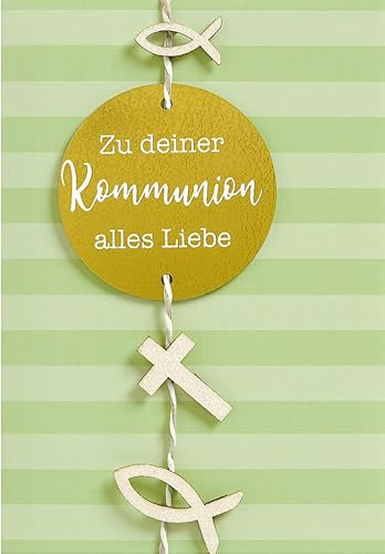 Tarjeta de comunión estilo de vida – Tarjeta felicitacion de texto con cinta – 11,6 x 16,6 cm