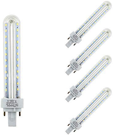 TECNOLUX EURO - Ampoule Led Tube G24 3000 K Lumière Chaude 13 W 49634 Pack 5