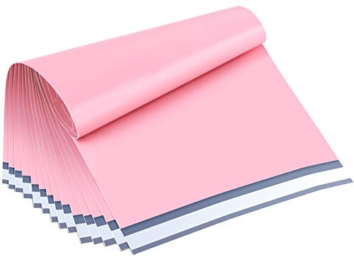 UCGOU Poly Mailers 12x15.5 Inch Light Pink 100 Pack Medium Shipping Bags #5 Strong Thick Mailing Envelopes Self Sealing Adhesive Waterproof and Tear Proof Boutique Packaging Postal for Clothing
