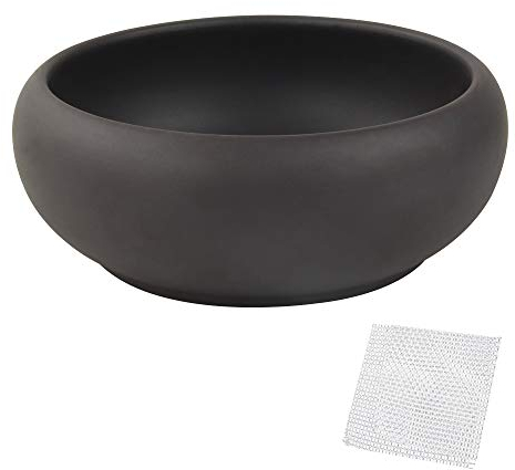 Vaso per bonsai rotondo in ceramica non smaltata, 20,3 cm + schermo di drenaggio