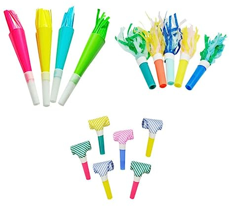 Toyvian 18 STK Musikalischer Knaller Party-gebläse Spiele Für Geburtstagsfeiern Musical Party-krachmacher Krachmacher Horn Neujahrsparty Spielzeug Kind Streifen Geburtstagsparty Liefert