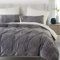 Winter Bettwäsche 135x200cm Flanell Fleece Grau Weiß Wendebettwäsche Set Flauschig Plüsch Sherpa Cashmere Touch Pintuck Bettbezug und Kissenbezug 80x80cm mit Reißverschluss,Oeko-Tex Zertifiziert