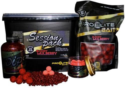 Pro Elite Baits Session Pack Gold | Carp Food | Pack Cebo para Pesca de Peces Grandes | (Bloody Mulberry Gold)