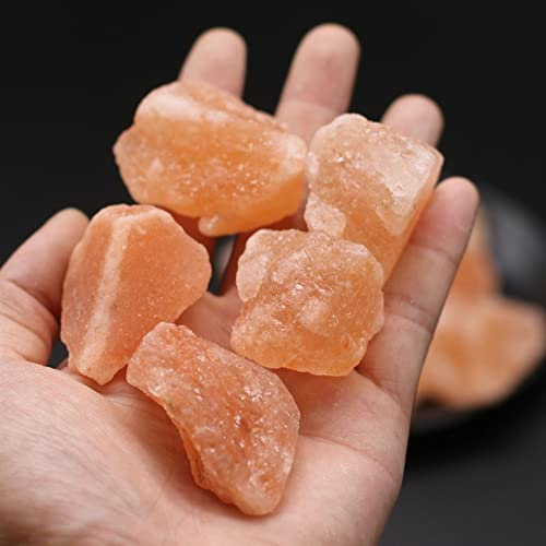 Hemkollektioner heminredning, bulk naturlig orange saltsten grov sten fontän för kristall eterisk olja spridare gör-det-själv-presenter, naturlig kristall (storlek: 250 g) (Storlek: 250 g)
