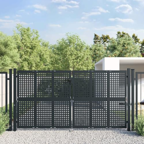 Cancello Giardino Antracite 300x150 cm in Acciaio-HOME