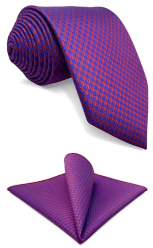 S&W SHLAX&WING Hallonröd Halsduk & Fickduk Set – Rutig, Medium (147 cm), Vävd & Elegant