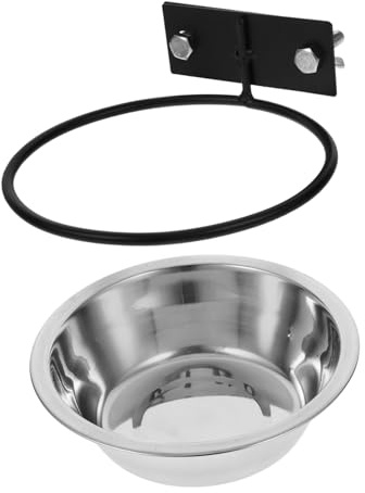 HIAKDOFT Chien Surélevée Murale Acier Inoxydable Bol Eau et Nourriture Grand Format Support Mural Robuste et Gain de Place pour Alimentation Animaux