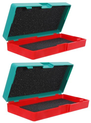 FONDOTIN Caja de Almacenamiento para Micrómetros 0-25 Mm, Estuche Compacto Rojo y Verde, 2 Unidades, Organizador Profesional para Técnicos E Ingenieros en Calibración y Taller